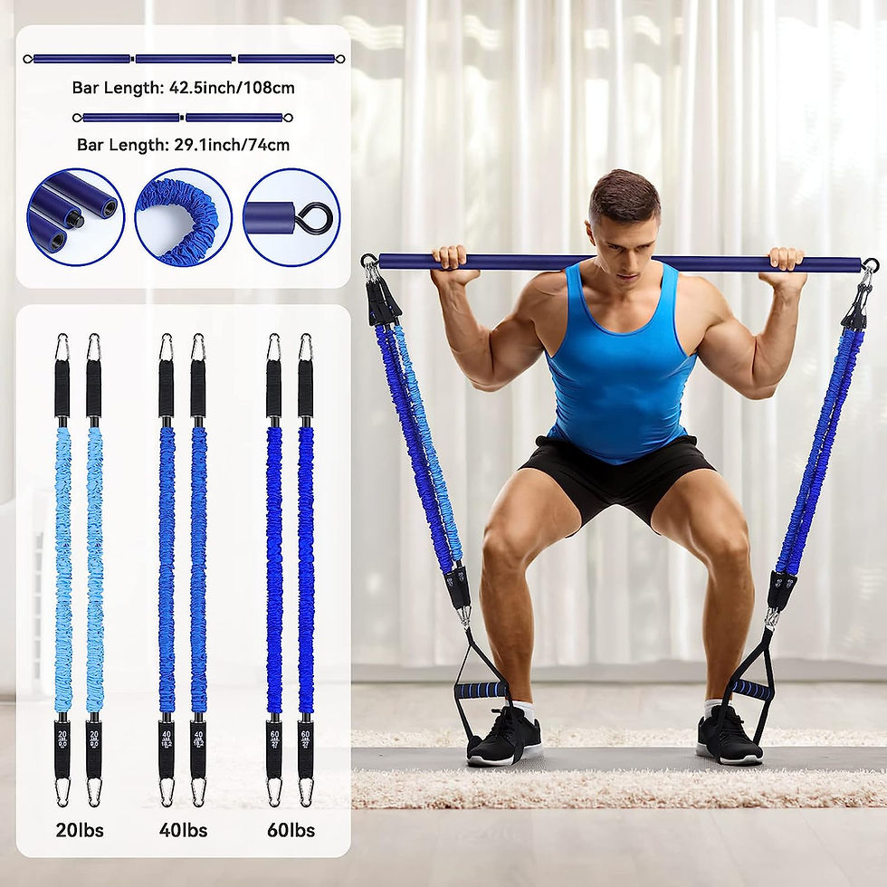 Thumbnail: Hommie Portable Pilates Bar Kit with Resistance Bands for Men and Women，Upgra