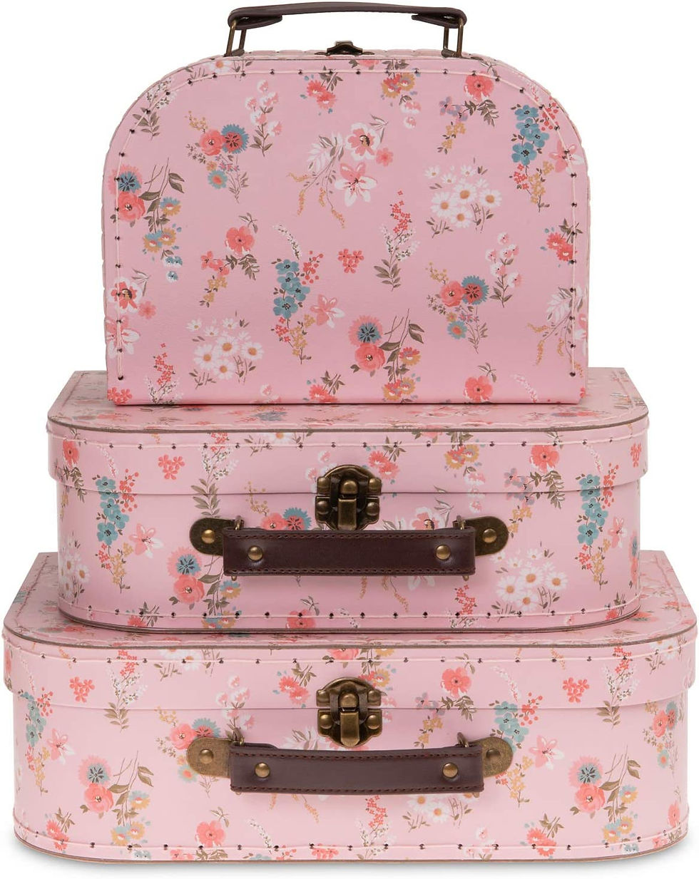 Thumbnail: Jewelkeeper Paperboard Suitcases, Set of 3 – Nesting Storage Gift Boxes for B