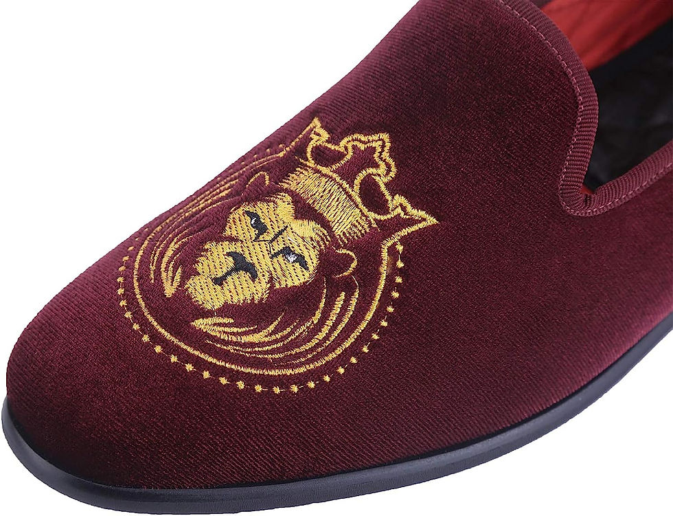 Thumbnail: ELANROMAN Loafers for Men Velvet Shoes of Fashion Embroidered 1.0 and 2.0 Party