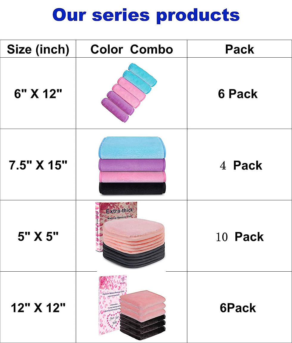 Thumbnail: Makeup Remove Face Towels, Reusable Makeup Remover Cloths (6 packs), Makeup Rem