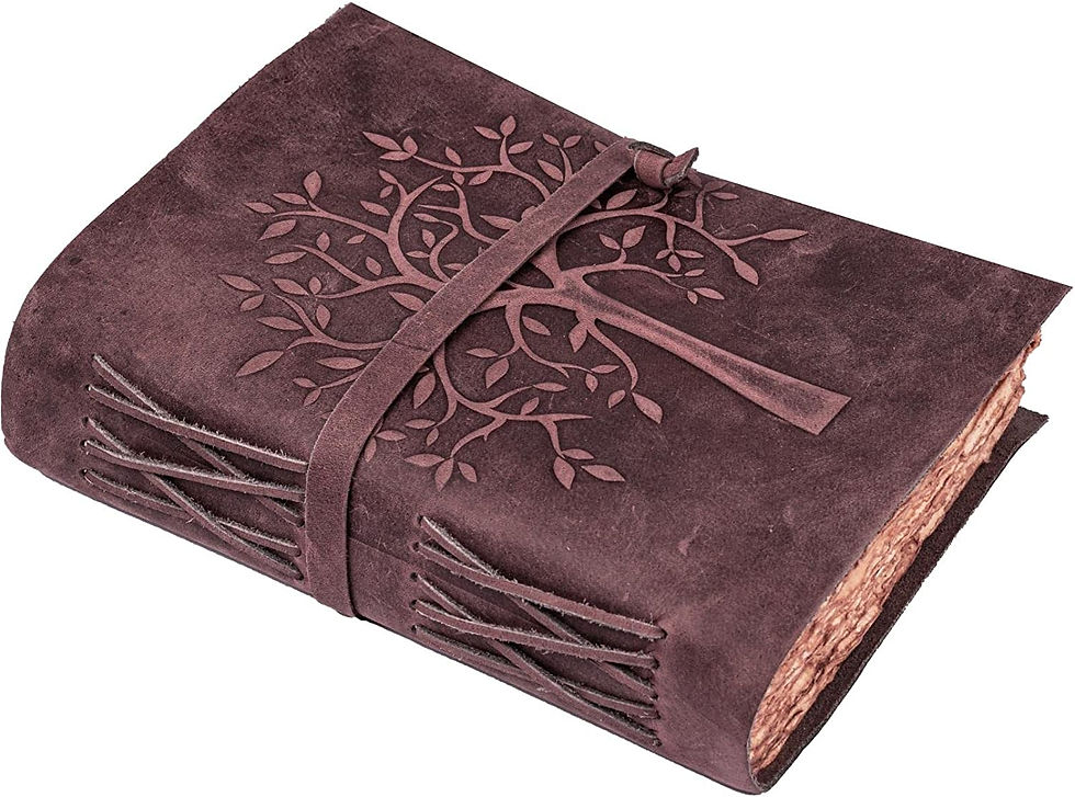 Thumbnail: Vintage Leather Journal Tree of Life - Leather Bound Journal - Vintage Deckle E