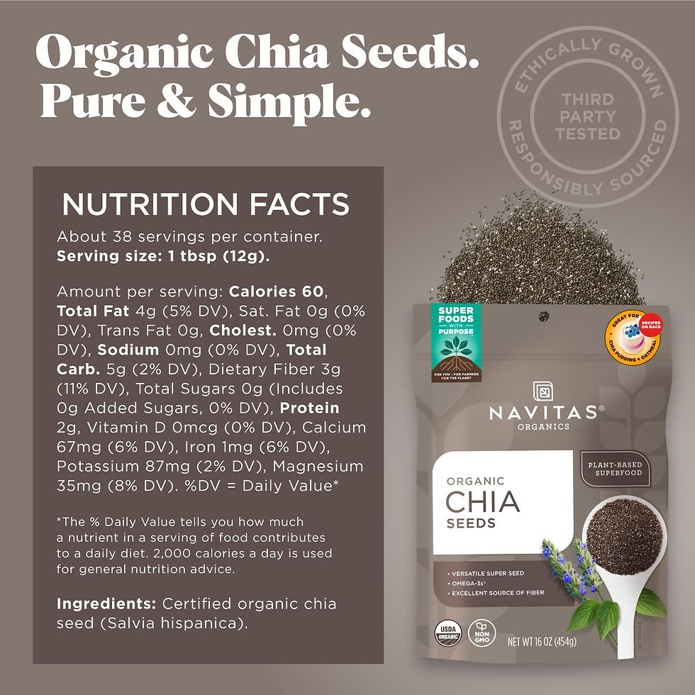 Thumbnail: Navitas Organics Chia Seeds, 16 oz. Bag, 38 Servings — Organic, Non-GMO, Glut