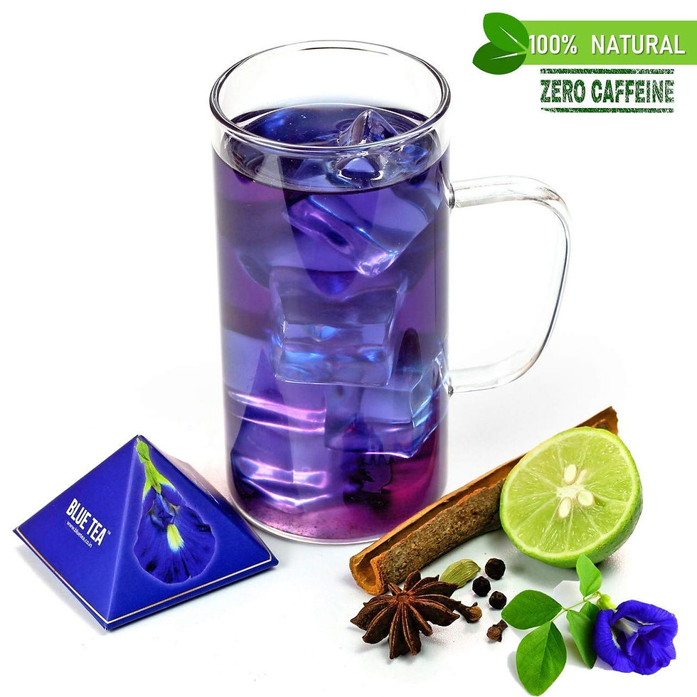 Thumbnail: BLUE TEA - Blue Tea Indian Chai Masala - HANDCRAFTED 12 Pyramid Tea bags ( 12 c