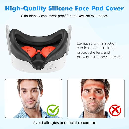Thumbnail: Rechale Silicone Cover Set Compatible with Oculus/Meta Quest 3S, VR Accessories