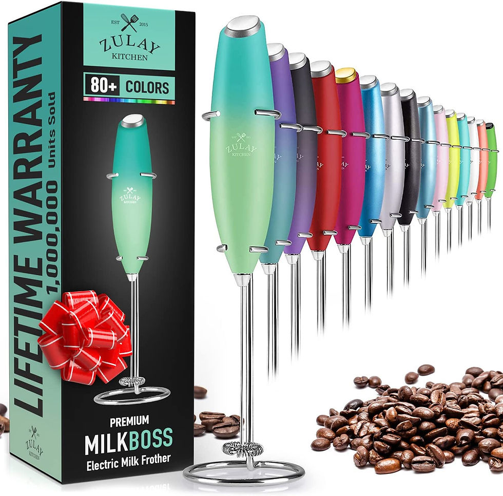 Thumbnail: Zulay Powerful Milk Frother Handheld Foam Maker for Lattes - Whisk Drink Mixer 