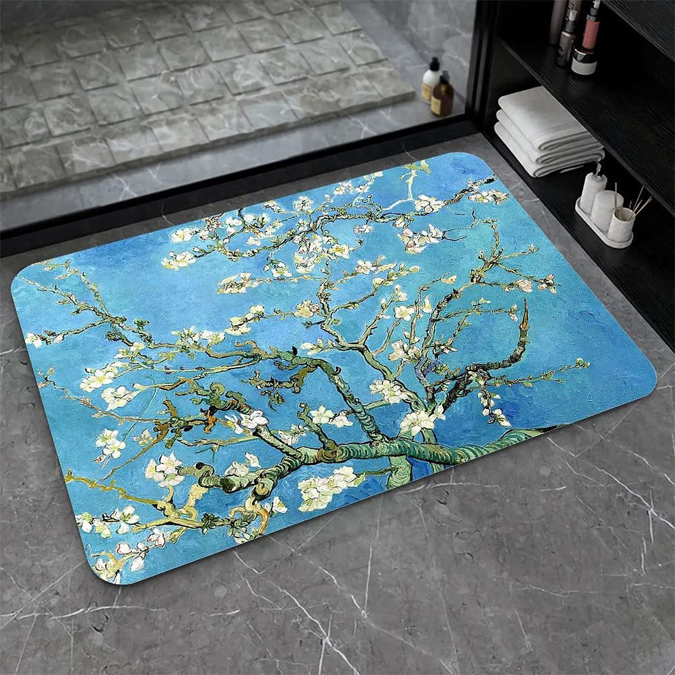 Thumbnail: SHENWSAN Diatomaceous Earth Bath mat ，Black Gold Shiny Marble Super Absorbent