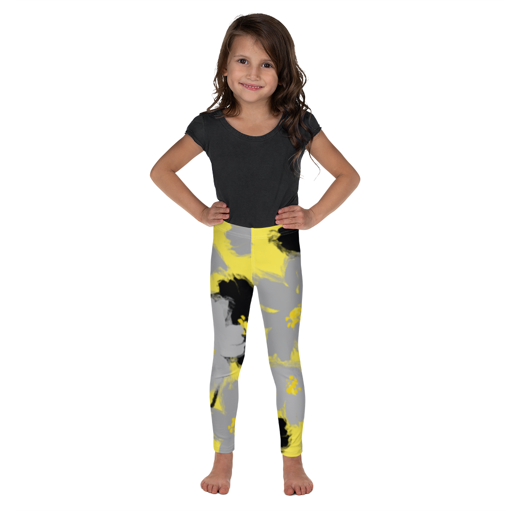 Girls Black & Yellow Print  Shirt Leggings