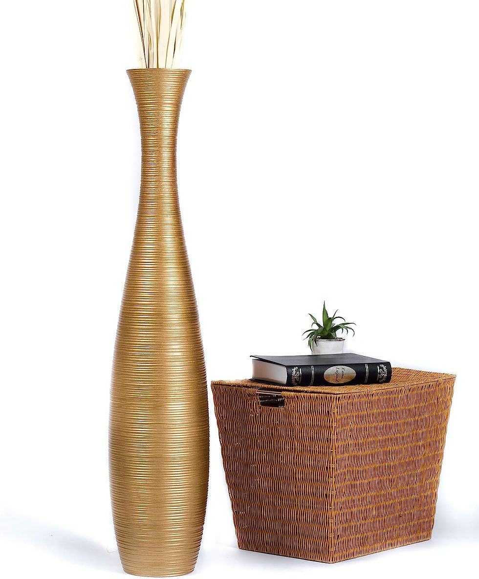 Thumbnail: LEEWADEE Large Floor Vase – Handmade Flower Holder Made of Wood, Sophisticate