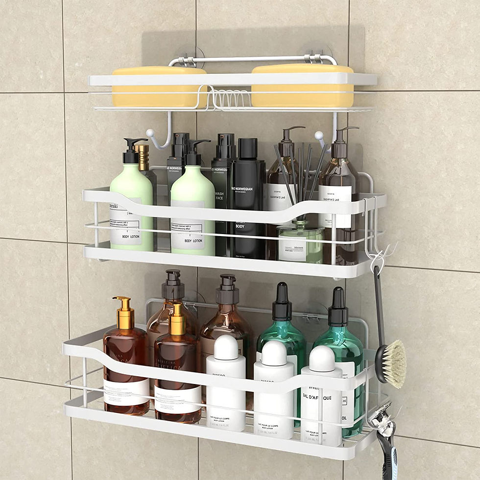 Thumbnail: stusgo Shower Shelf for Inside Shower, Adhesive Shower Caddy with Soap Dish Hol