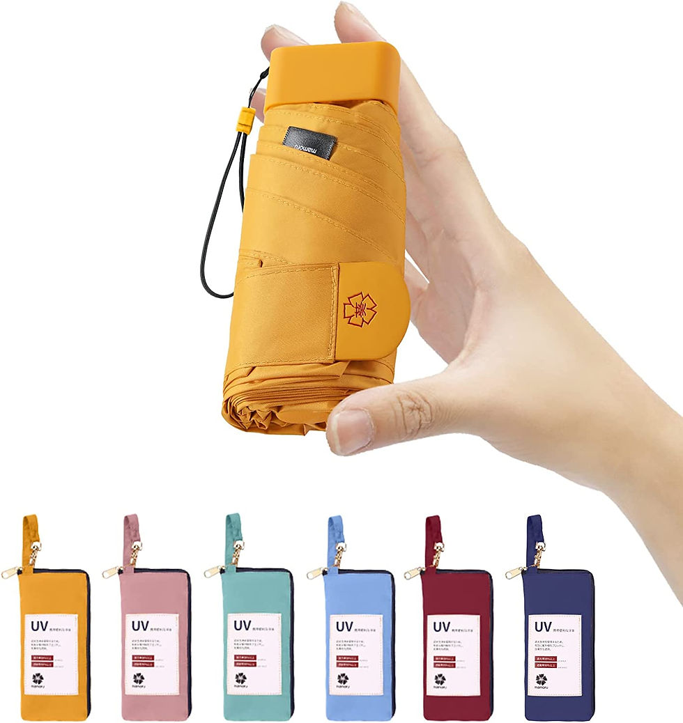 Thumbnail: mamoru Mini Folding Umbrella with Tote Bag, Small Travel Compact Umbrella Water