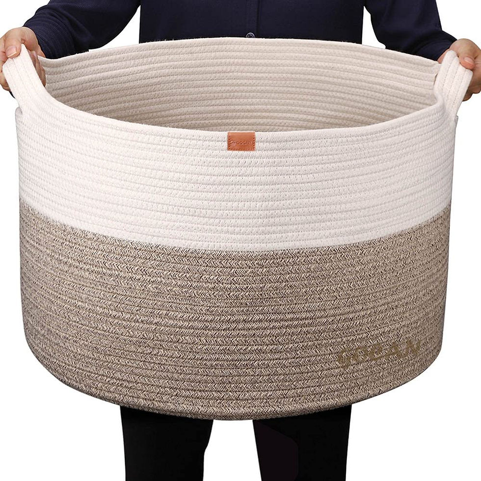 Thumbnail: GOCAN Storage Baskets for Organizing D22"H14" Large blanket basket laundry bask