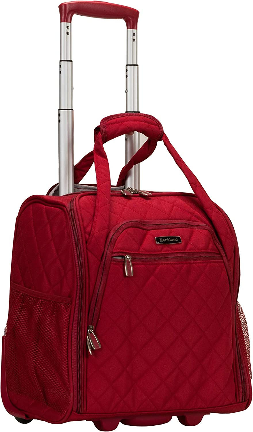 Thumbnail: Rockland Melrose Upright Wheeled Underseater Carry-On Luggage, Red, 16-Inch