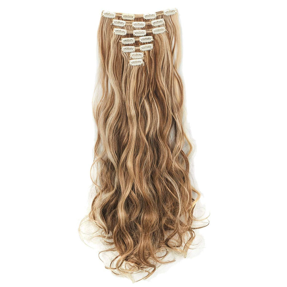 Thumbnail: Lelinta 7Pcs 16 Clips 24 Inch Wavy Curly Full Head Clip in on Double Weft Hair 