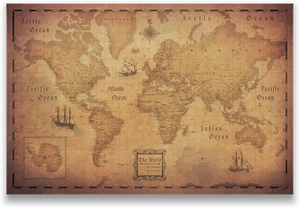 Thumbnail: Conquest Maps Map with Pins - World Travel Map Golden Aged Style Push Pin Trave