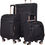 Thumbnail: kensie Women's Hudson Softside 3-Piece Spinner Luggage Set, Black with Rose Gol