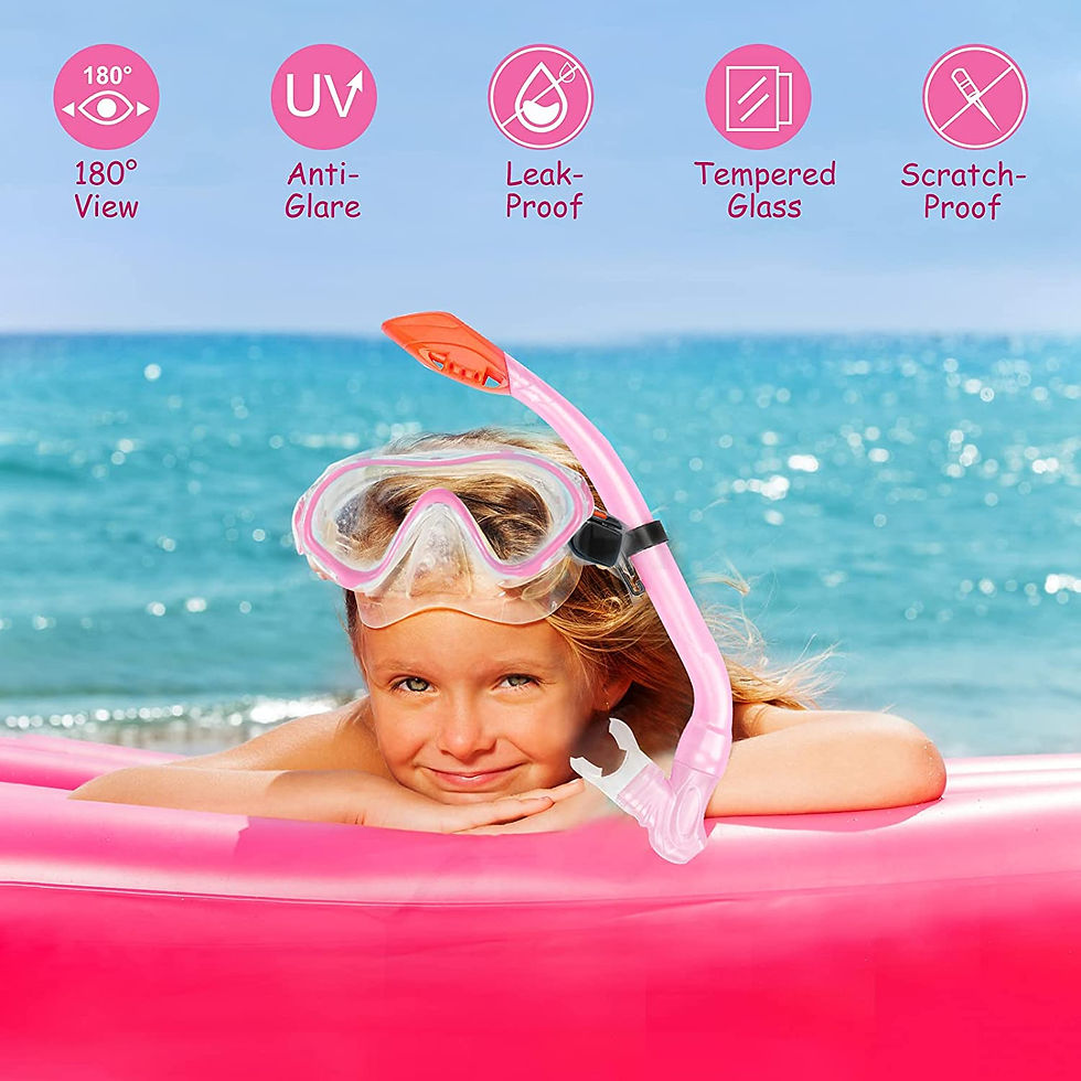 Thumbnail: GoOsprey Kids Snorkeling Set with Flippers/Fins + Panoramic Snorkel Mask + Dry 