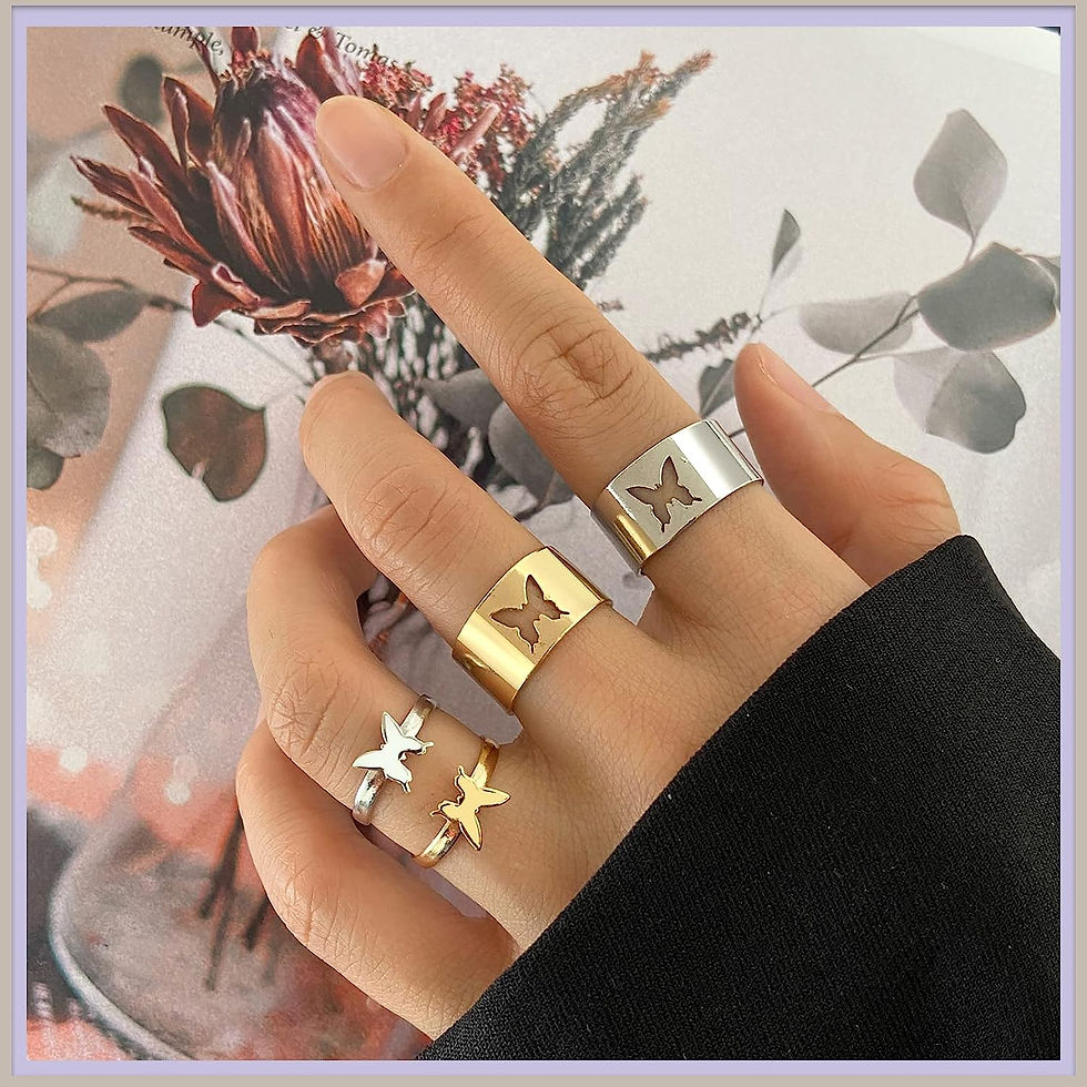Thumbnail: 17KM 70 Pcs Gold Stacking Rings Set for Women Teen Girls, Silver Boho Stackable