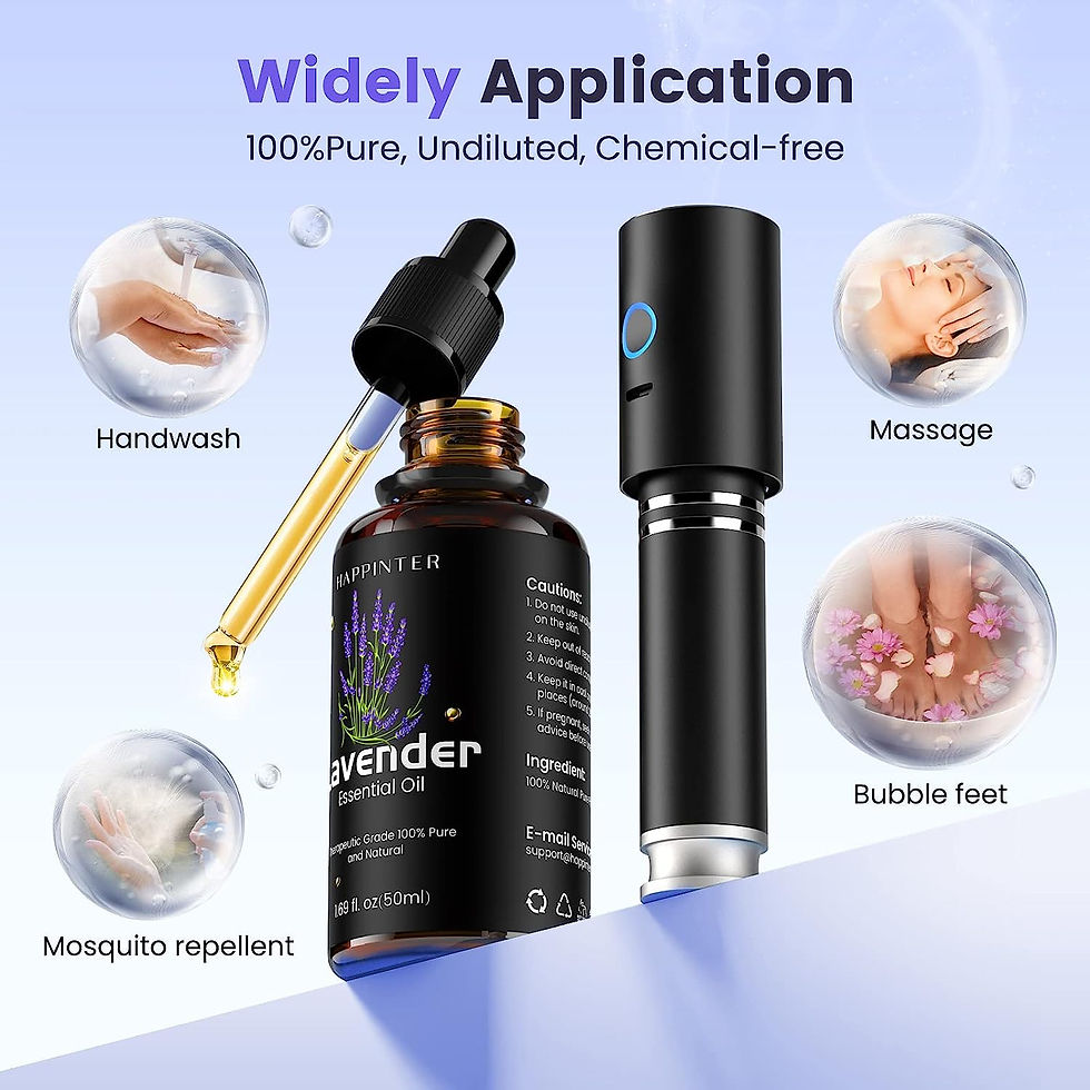 Thumbnail: HAPPINTER Lavender Essential Oil with Mini Diffuser, Pure Plant Essential Oil N