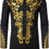 Thumbnail: LucMatton Men's Luxury African Traditional Metallic Gold Printed Dashiki Shirt