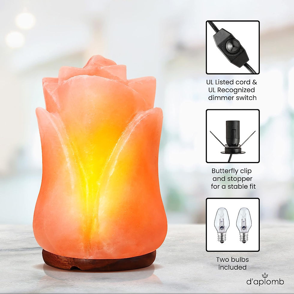 Thumbnail: d'aplomb 100% Authentic Natural Himalayan Salt Lamp; Hand Carved Flower Rose Cr