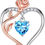 Thumbnail: Rose Heart Birthstone Necklaces Gifts for Women, 925 Sterling Silver Natural or