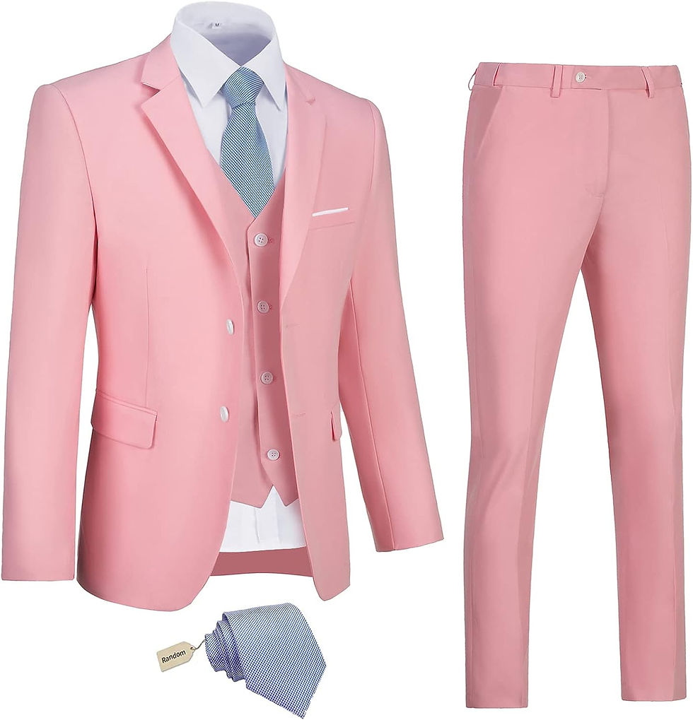 Thumbnail: Amyox Men's Slim Fit 3 Piece Suit Two Button Business Wedding Dress Tux Suit Se