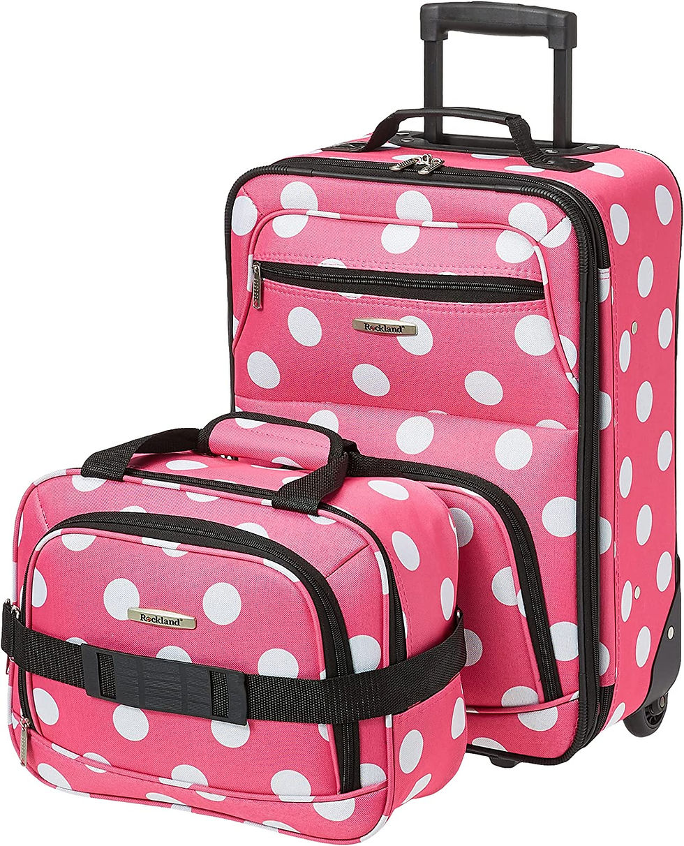 Thumbnail: Rockland Fashion Softside Upright Luggage Set, Black Dot, 2-Piece (14/19)