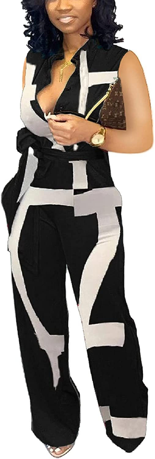 Thumbnail: Yiershu Women's Sexy V Neck Jumpsuits Elegant Long Sleeve Button Down Straight 