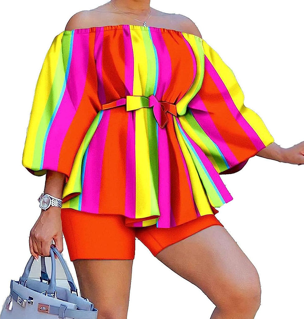 Thumbnail: tgojswa 2 Piece Shorts Set for Women Summer Off Shoulder Top Boho Floral Print 
