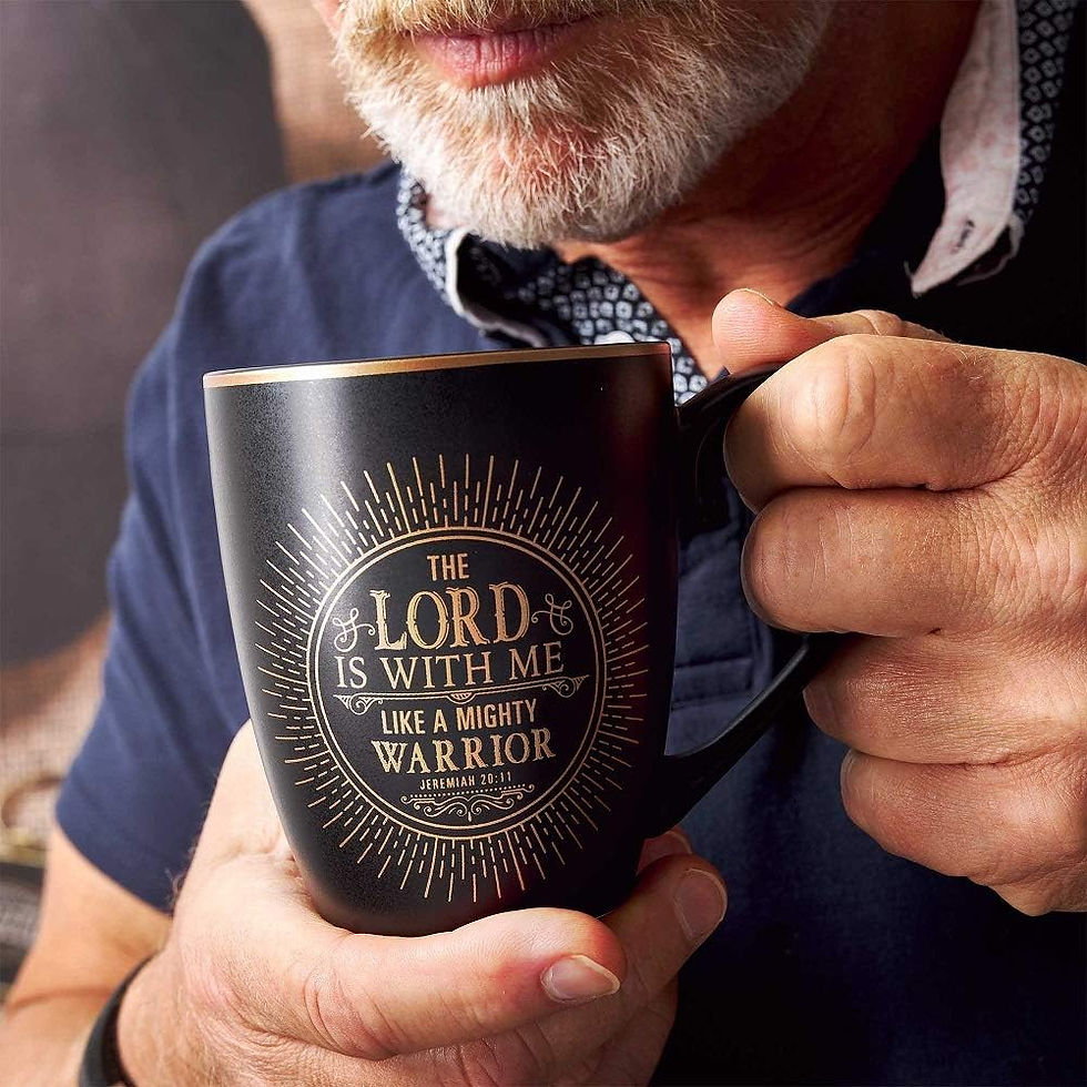 Thumbnail: Christian Encouragement Gifts for Men/Women Matte Black Coffee Mug w/Metallic F