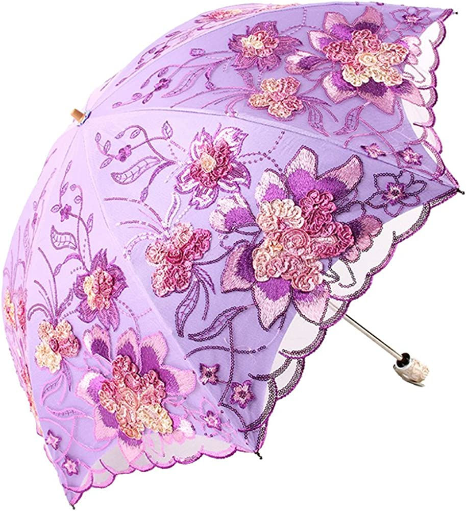 Thumbnail: Honeystore Flower Lace Parasols for Wedding Party Lace Bridal Umbrella