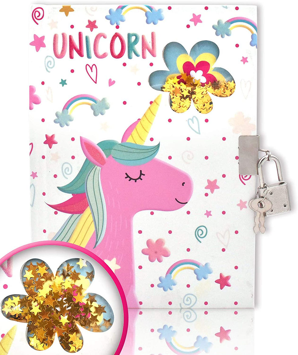 Thumbnail: GINMLYDA Girls Diary with Lock for Kids, Unicorn Diaries 7.1x5.3 160 Pages Cute