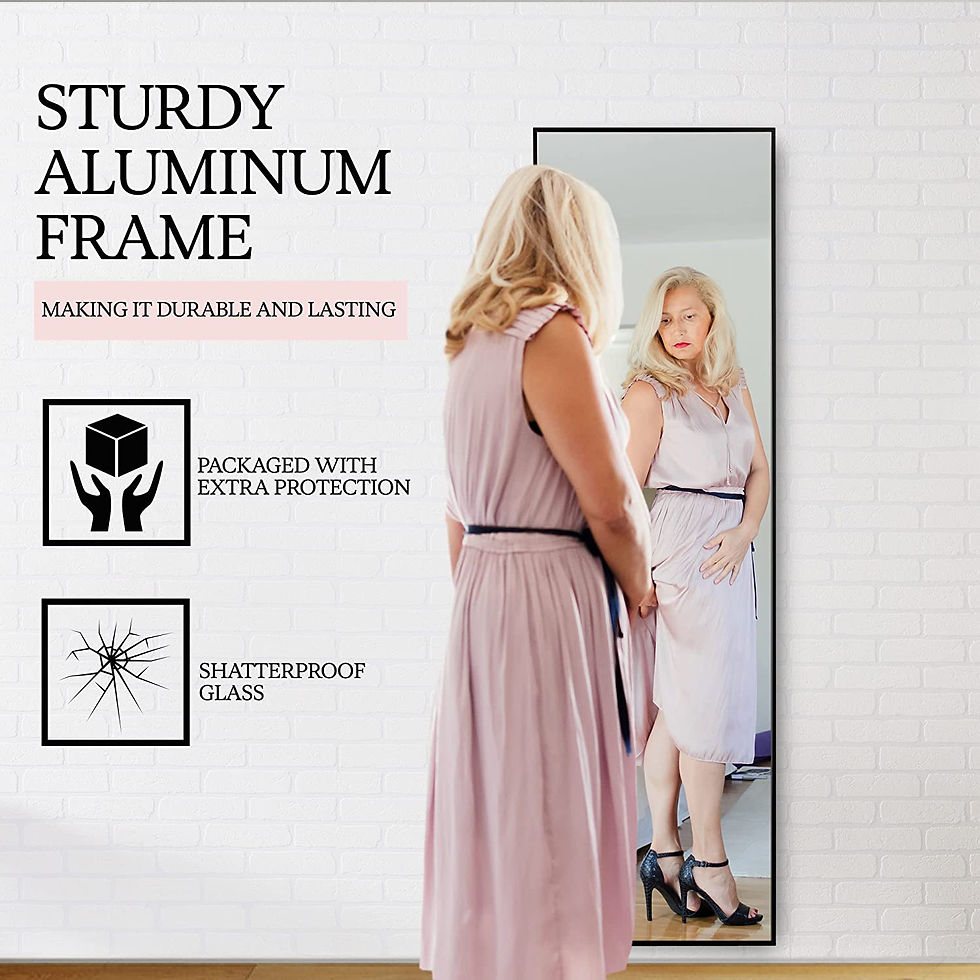 Thumbnail: Mirrotek Over The Door Mirror Full Length Mirror Aluminum Frame Black Mirror. 1