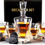 Thumbnail: Whiskey Decanter Set for Men with 4 Glasses and 9 Cooling Whisky Stones, Bourbo
