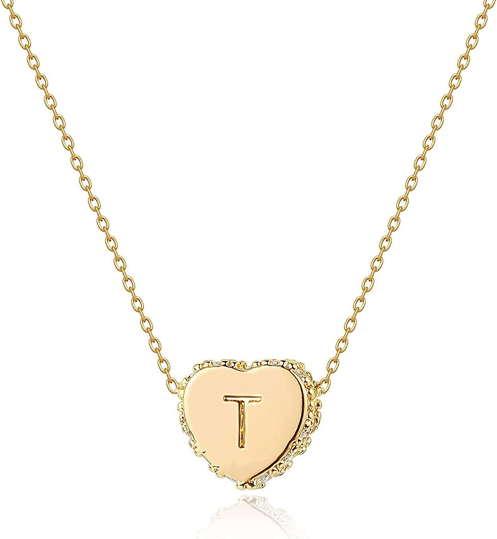 Thumbnail: Tiny Gold Initial Heart Necklace-14K Gold Filled Handmade Dainty Personalized L