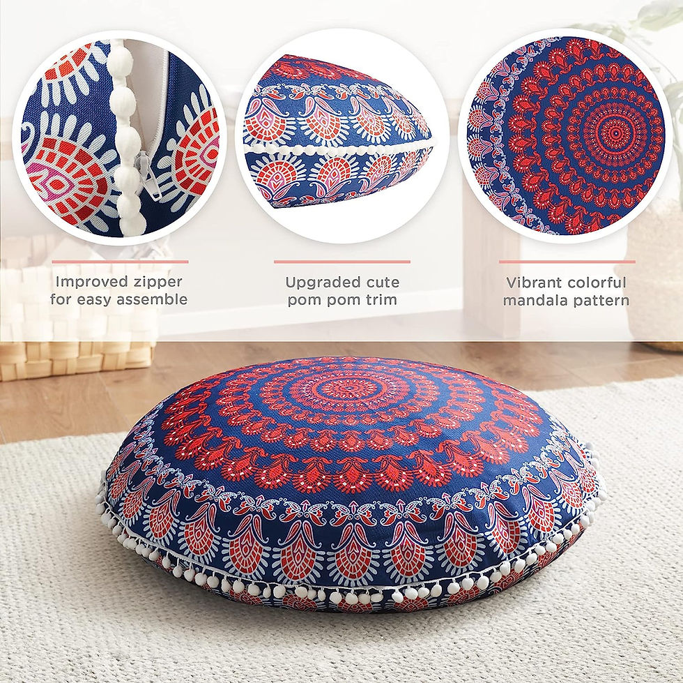 Thumbnail: Codi Meditation Floor Pillow Set of 2, Round Large Pillows Seating for Adults, 