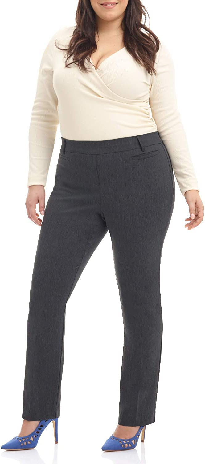 Thumbnail: Rekucci Curvy Woman Ease into Comfort Plus Size Straight Pant w/Tummy Control