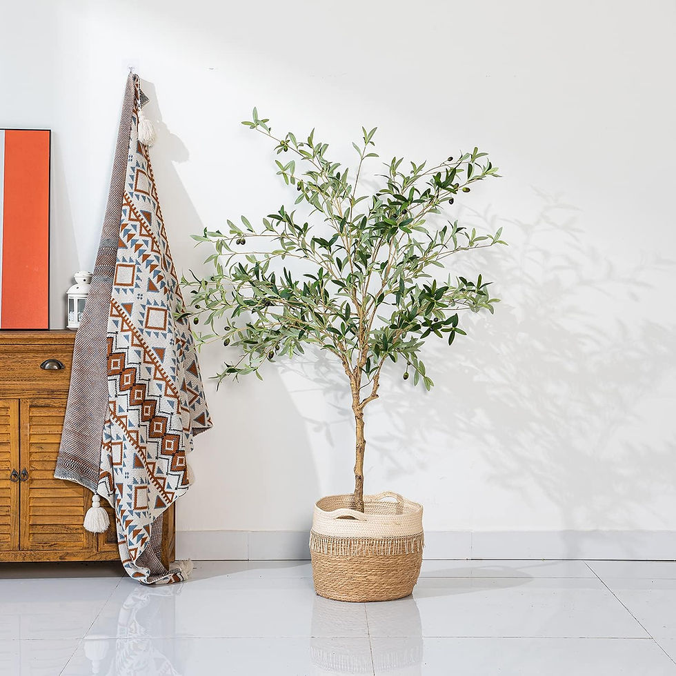 Thumbnail: Phimos 5FT Artificial Olive Tree (60") Tall Fake Potted Olive Tree with Planter