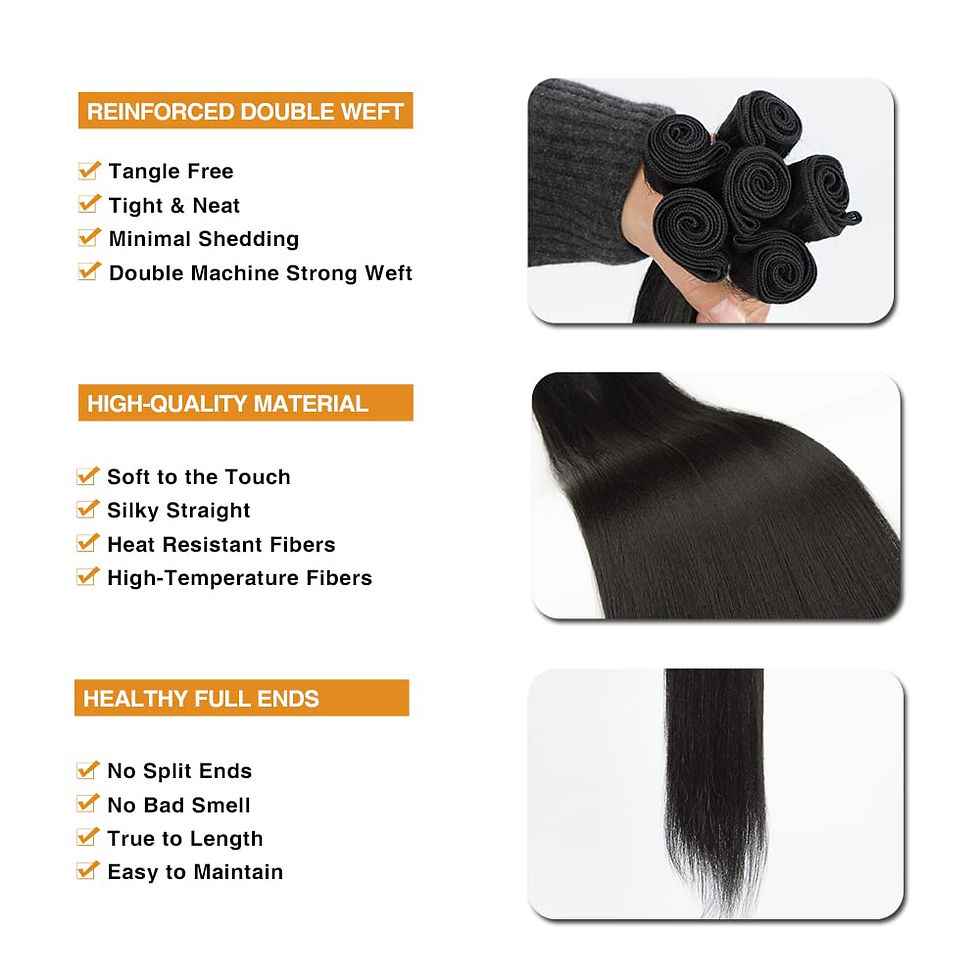 Thumbnail: DÉBUT Silky Straight Hair 6 Bundles with Easy Closure, Heat Reasistant High Te