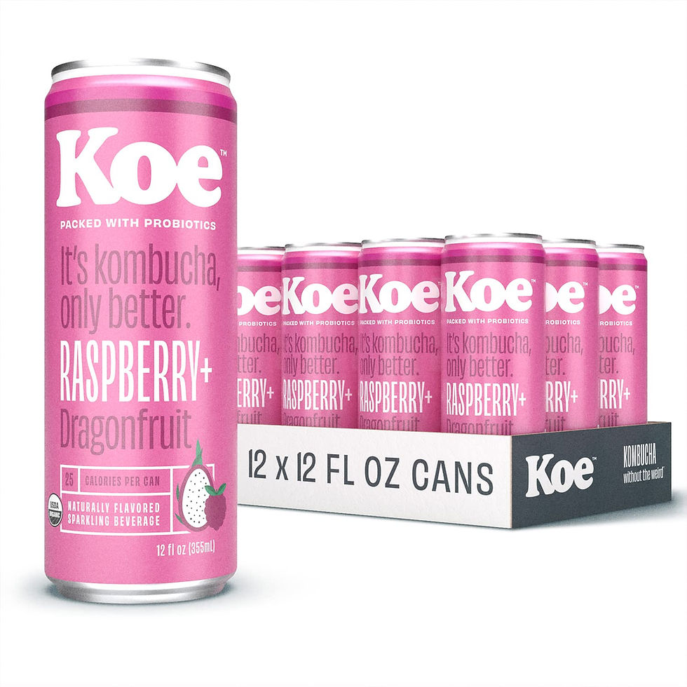 Thumbnail: Koe Kombucha Cans, Raspberry Dragonfruit | Organic Sparkling Fruit Drinks With 