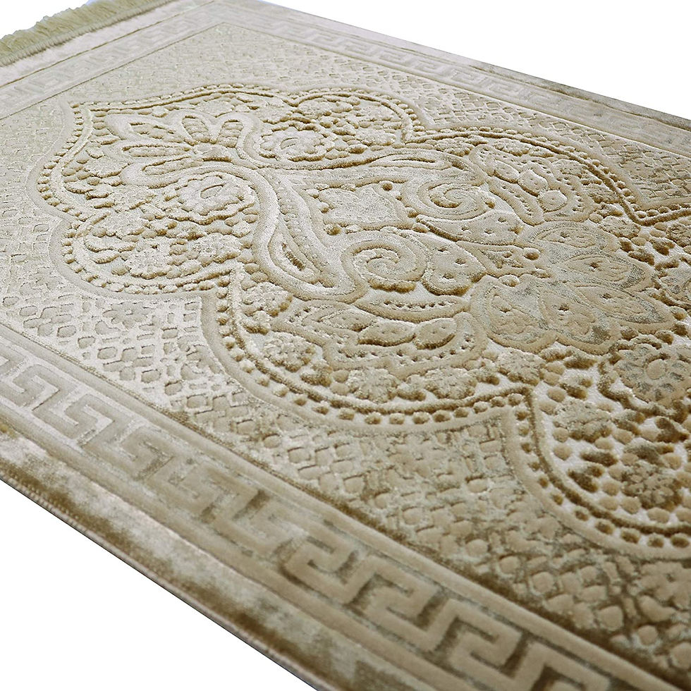 Thumbnail: Modefa Velvet Prayer Rug - Soft Plush Turkish Janamaz Sajada Carpet for Men and