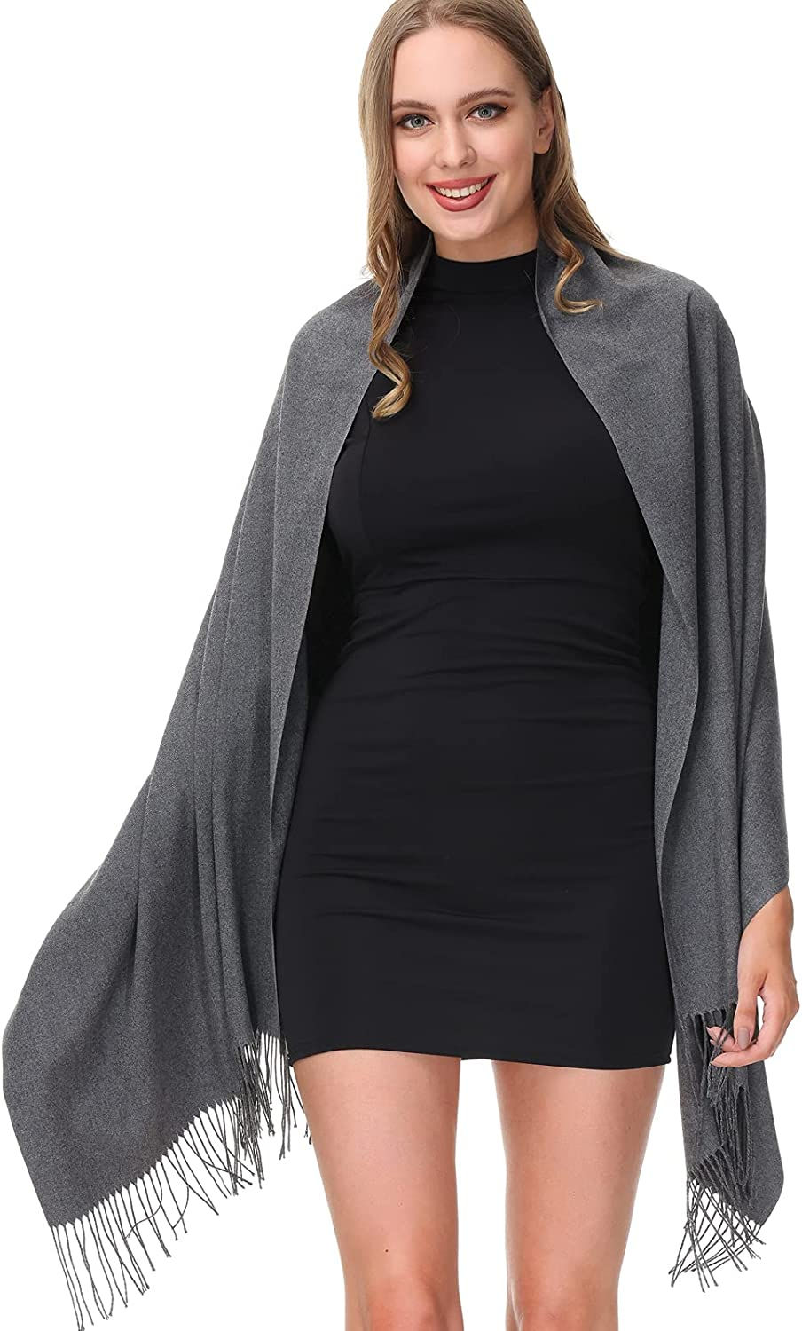 Thumbnail: OHAYOMI Womens Pashmina Shawl Wrap Scarf Solid Color Pashmina