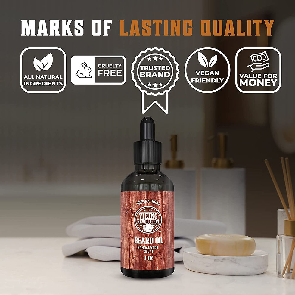Thumbnail: Viking Revolution Beard Oil Conditioner - All Natural Sandalwood Scent with Arg