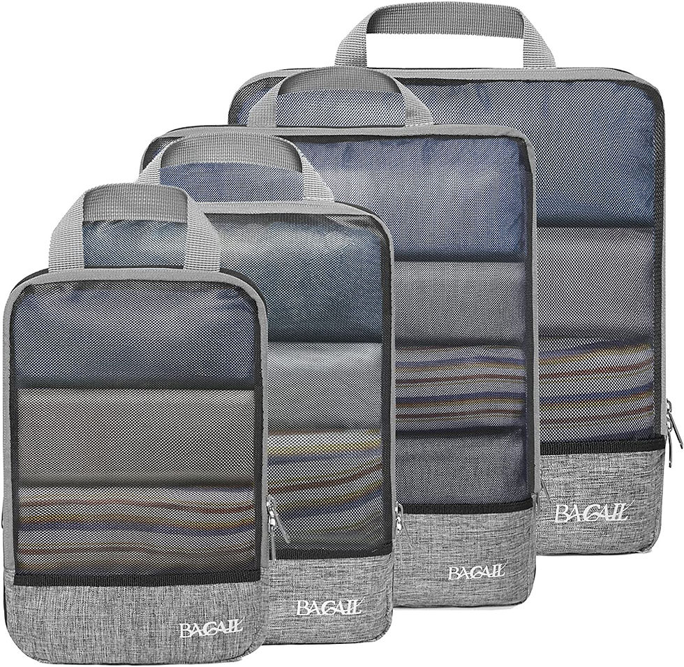 Thumbnail: BAGAIL 4 Set/5 Set/6 Set Compression Packing Cubes Travel Accessories Expandabl