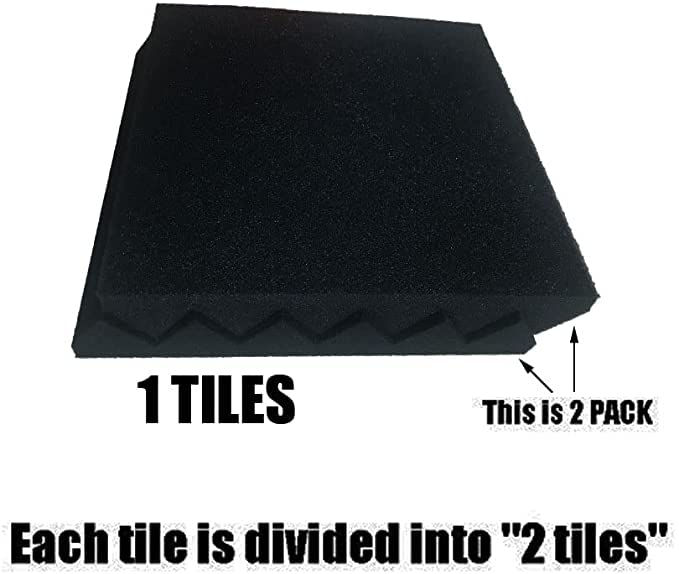 Thumbnail: 48 black/Green Acoustic Foam Panel Wedge Studio Soundproofing Wall Tiles 12" X 