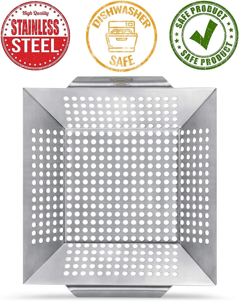 Thumbnail: 3 Pack Grill Baskets for Outdoor Grill, Heavy Duty Stainless Steel Vegetable Gr
