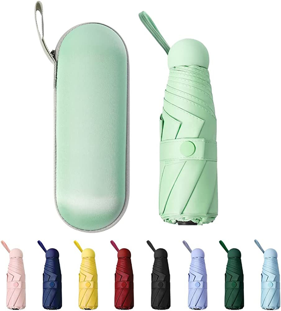 Thumbnail: TIME LOVER Mini Windproof Folding Travel Umbrella, Sun & Rain Umbrellas, Compac