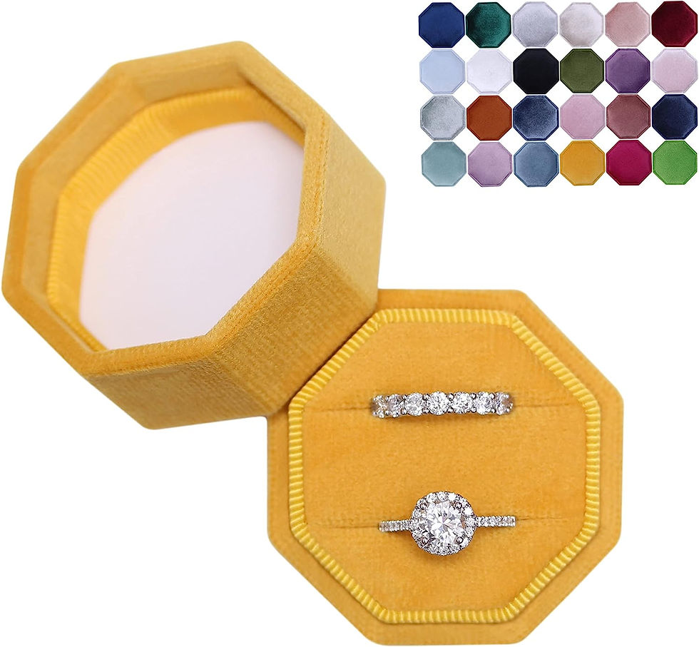 Thumbnail: BLUTETE Velvet 3 Slots Jewelry Ring Box Engagement Wedding Box Keepsake Box Bri