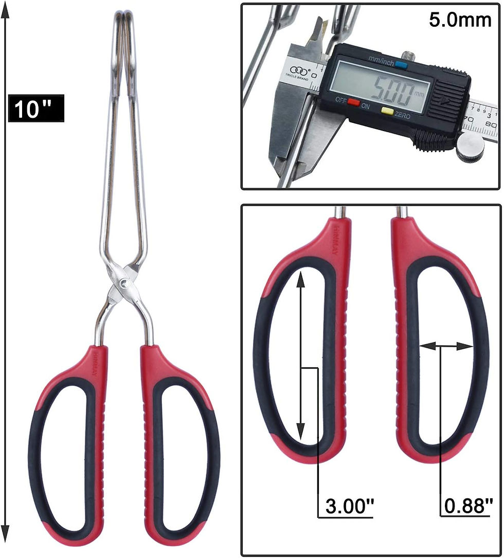 Thumbnail: HINMAY Stainless Steel Scissor Tongs with Comfort-Grip Handle 10-Inch