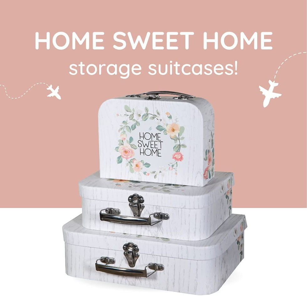 Thumbnail: Luggage Décor: Set of 3 Paperboard Suitcases, Decorative Cardboard Storage Box